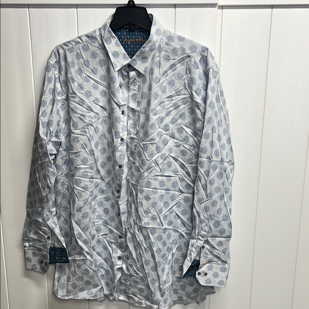 Visconti Black Men's tall  Blue Patterned Shirt Size 3xlt (Dillards)